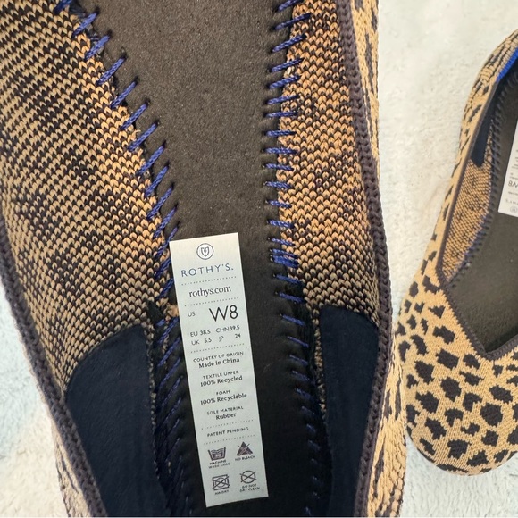 Rothys Shoes The Flat Leopard Print Ballet Flats Round Toe Sz 8 - Picture 8 of 8